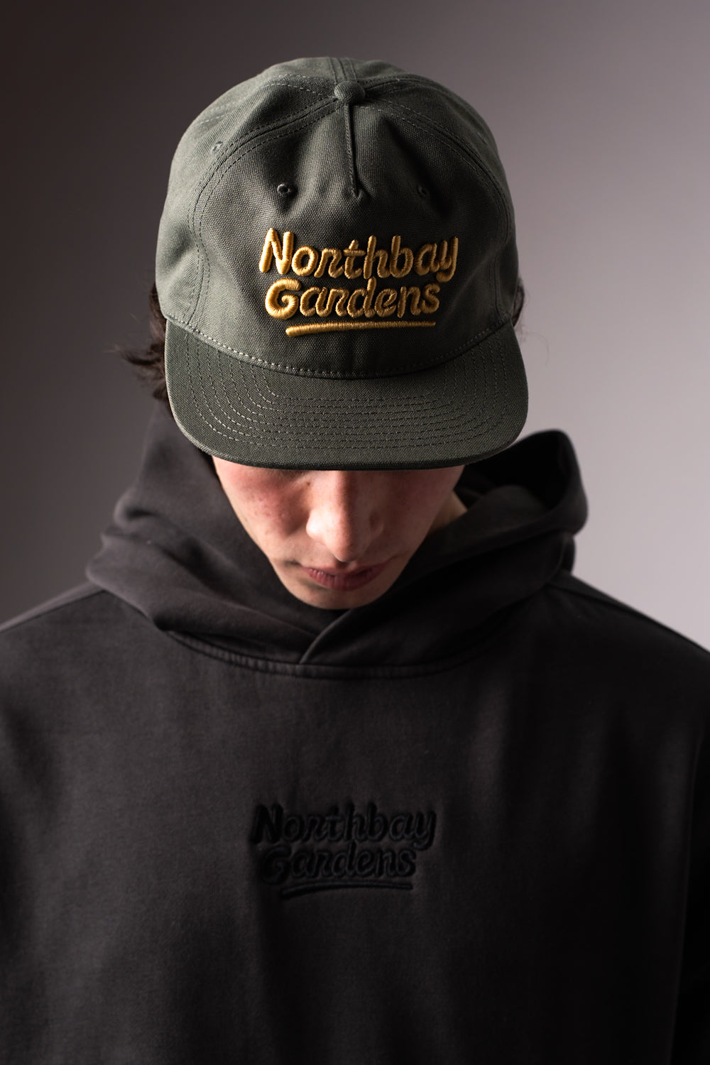Happy Camper unstructured Canvas 5 panel green