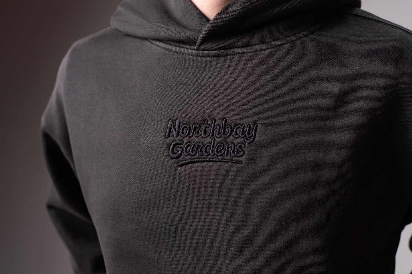 Happy Camper Black on Black hoodie