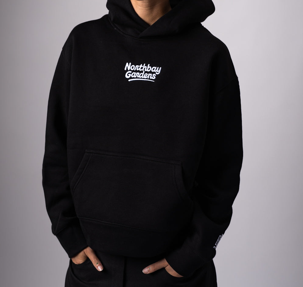 WOMENS happy camper hoodie Black