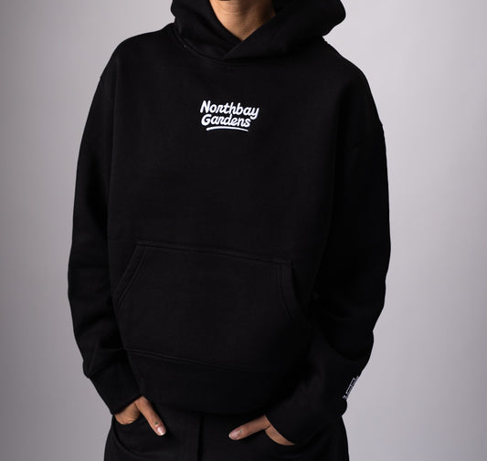WOMENS happy camper hoodie Black