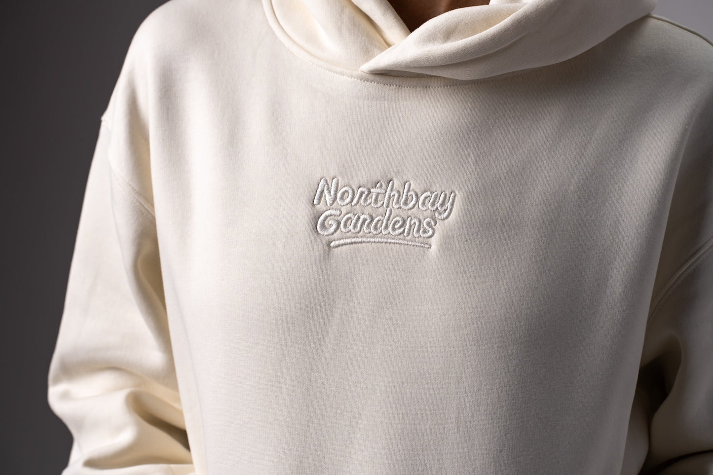 WOMENS happy camper hoodie Bone