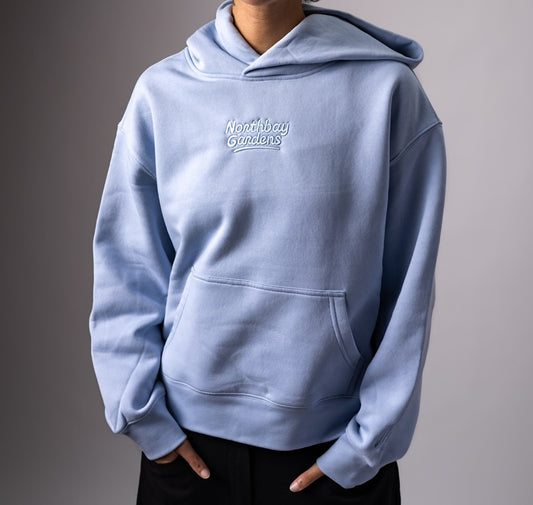 WOMENS happy camper hoodie blue