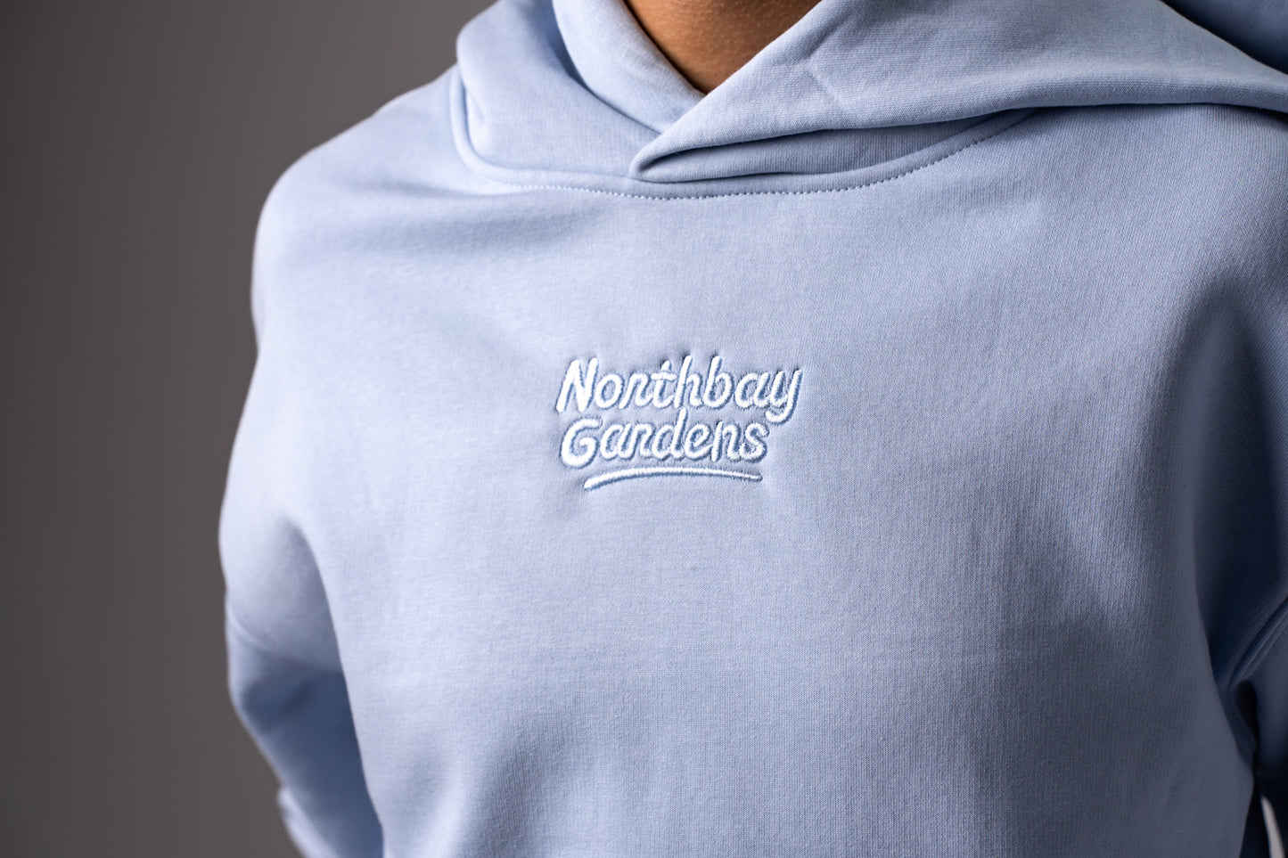 WOMENS happy camper hoodie blue